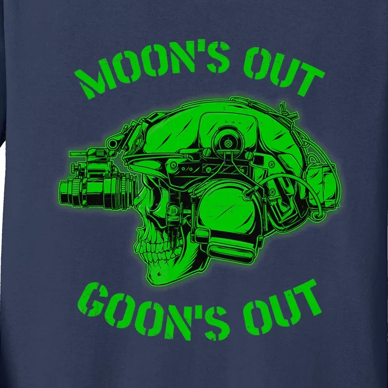 MOON'S OUT GOON'S OUT Skull Helmet NVGs Military 'S Kids Long Sleeve Shirt