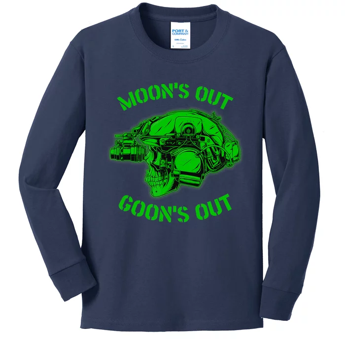 MOON'S OUT GOON'S OUT Skull Helmet NVGs Military 'S Kids Long Sleeve Shirt