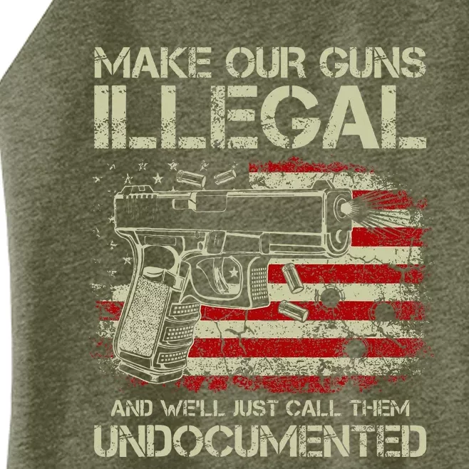 Make Our Guns Illegal Women’s Perfect Tri Rocker Tank