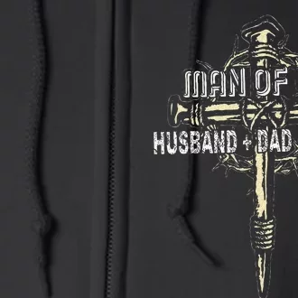 Man Of God Husband Dad Happy Fathers Day Proud Christian Full Zip Hoodie