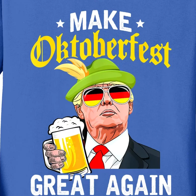 Make Oktoberfest Great Again Funny Trump Drink Beer Mug Kids Long Sleeve Shirt