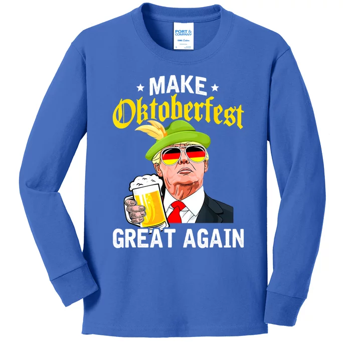 Make Oktoberfest Great Again Funny Trump Drink Beer Mug Kids Long Sleeve Shirt