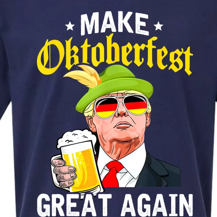 Make Oktoberfest Great Again Funny Trump Drink Beer Mug Sueded Cloud Jersey T-Shirt