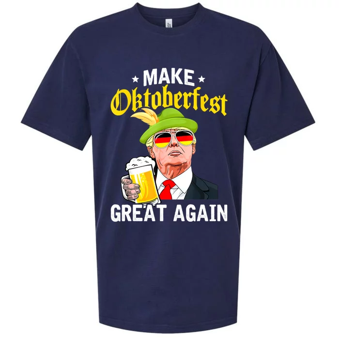 Make Oktoberfest Great Again Funny Trump Drink Beer Mug Sueded Cloud Jersey T-Shirt