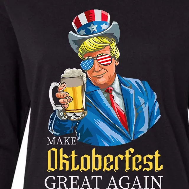 Make Oktoberfest Great Again Funny Trump Drink Beer Festival Womens Cotton Relaxed Long Sleeve T-Shirt