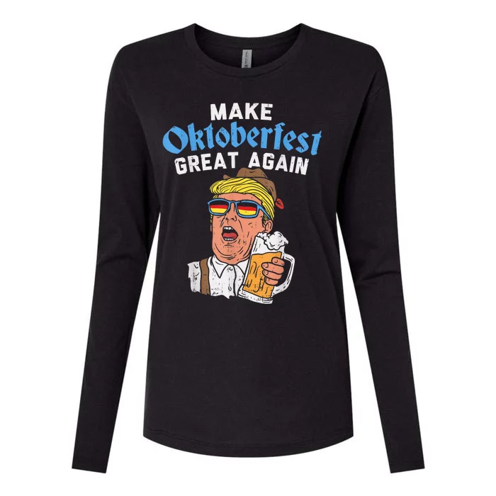 Make Oktoberfest Great Again Funny Trump Drink Beer Mug Womens Cotton Relaxed Long Sleeve T-Shirt