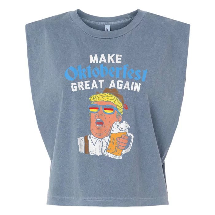 Make Oktoberfest Great Again Funny Trump Drink Beer Mug Garment-Dyed Women's Muscle Tee