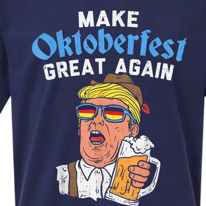 Make Oktoberfest Great Again Funny Trump Drink Beer Mug Sueded Cloud Jersey T-Shirt