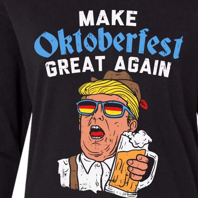 Make Oktoberfest Great Again Funny Trump Drink Beer Mug Gift Womens Cotton Relaxed Long Sleeve T-Shirt