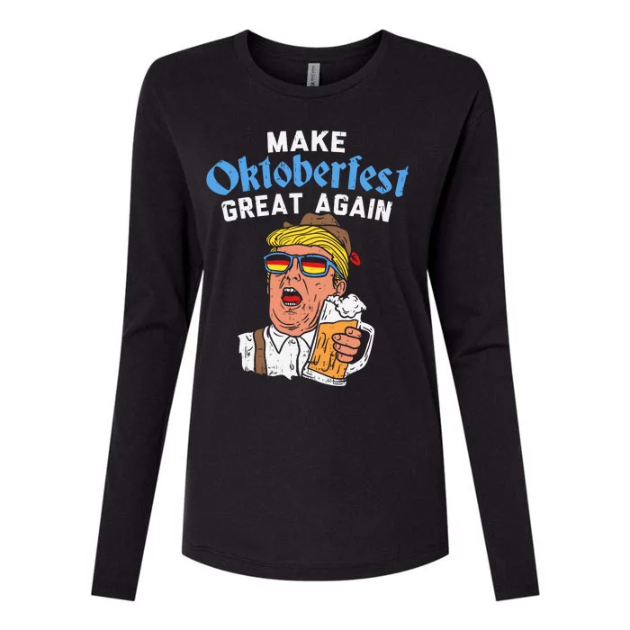 Make Oktoberfest Great Again Funny Trump Drink Beer Mug Gift Womens Cotton Relaxed Long Sleeve T-Shirt