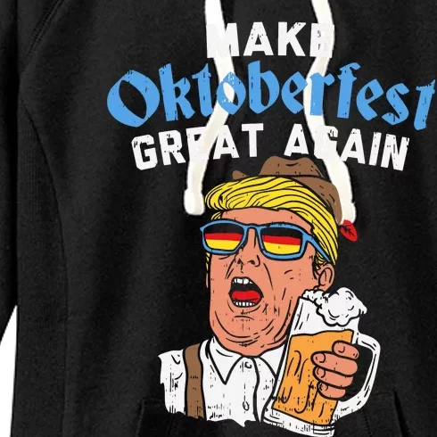 Make Oktoberfest Great Again Funny Trump Drink Beer Mug Gift Women's Fleece Hoodie