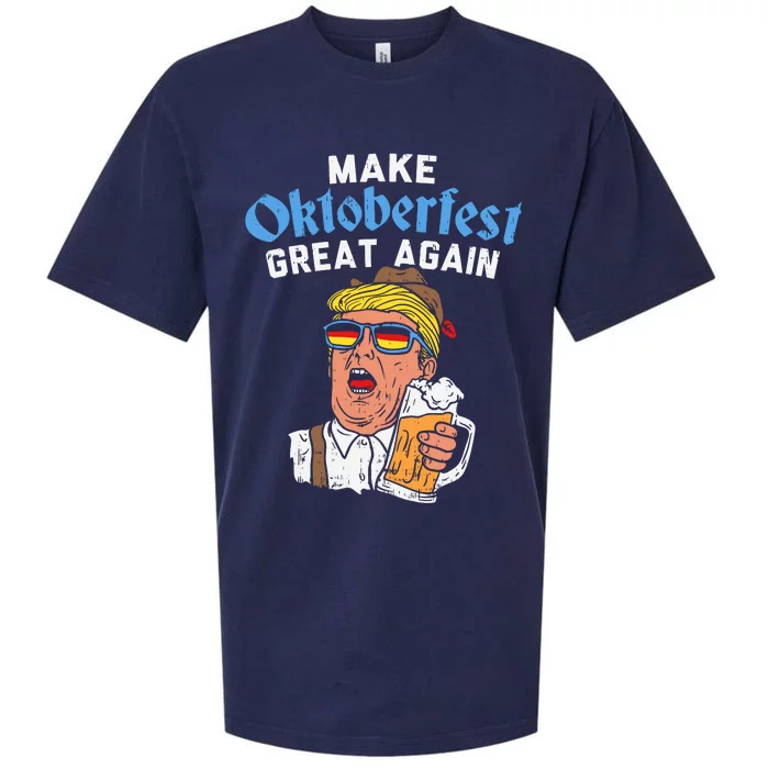 Make Oktoberfest Great Again Funny Trump Drink Beer Mug Gift Sueded Cloud Jersey T-Shirt