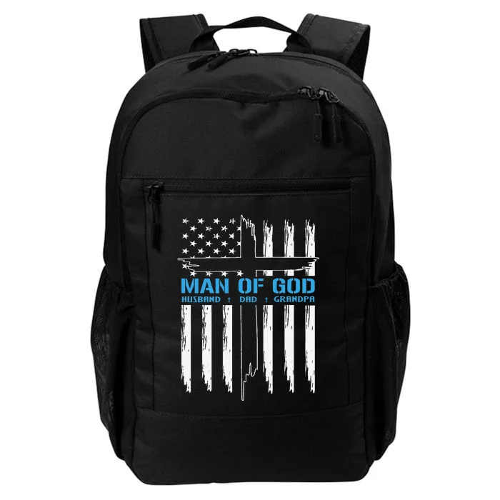 Man Of God Cross American Flag Jesus Christian Daily Commute Backpack