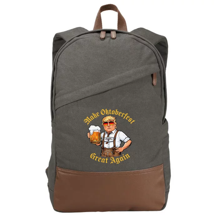 Make Oktoberfest Great Again Funny Trump Drink Beer Prost Gift Cotton Canvas Backpack