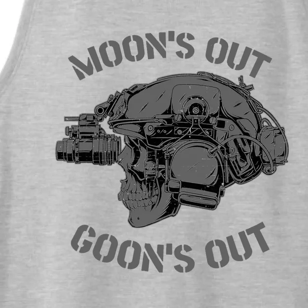 MOON'S OUT GOON'S OUT Skull Helmet NVGs Military 'S Ladies Tri-Blend Wicking Tank