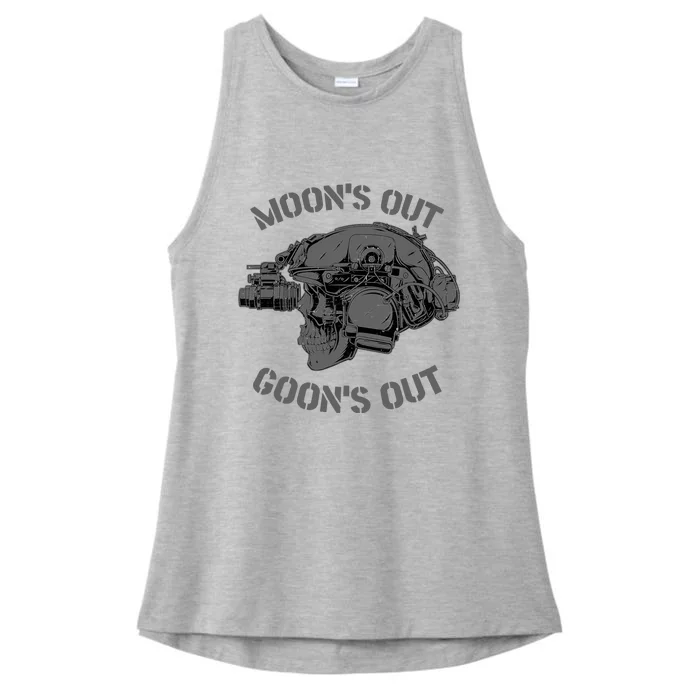 MOON'S OUT GOON'S OUT Skull Helmet NVGs Military 'S Ladies Tri-Blend Wicking Tank