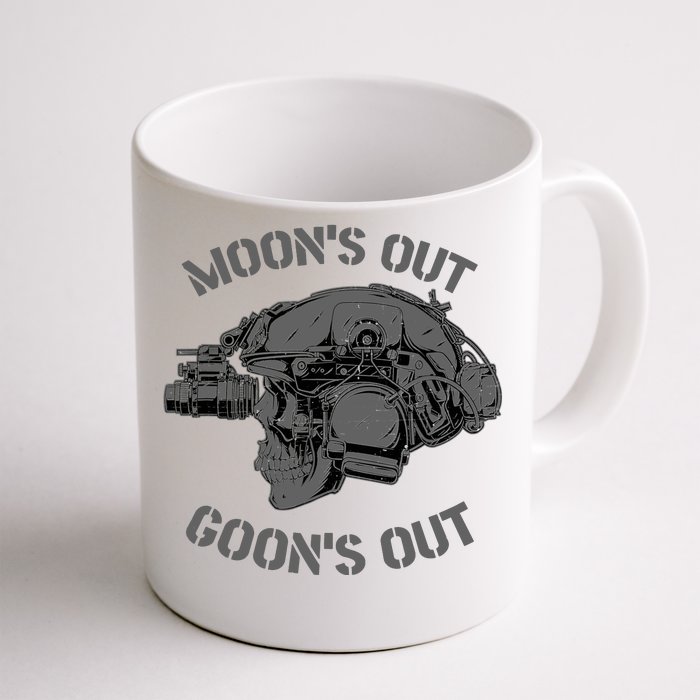 MOON'S OUT GOON'S OUT Skull Helmet NVGs Military 'S Front & Back Coffee Mug