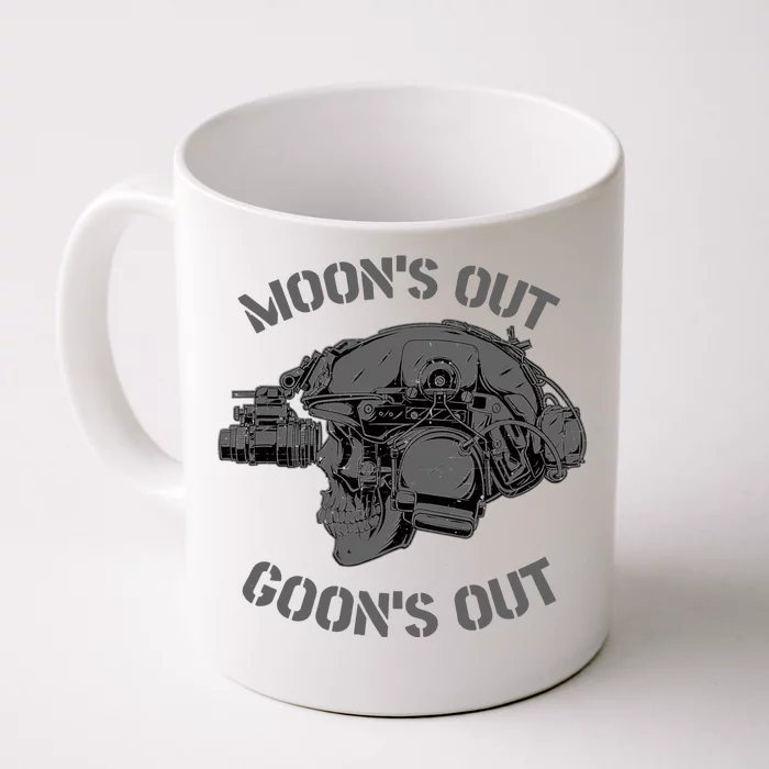 MOON'S OUT GOON'S OUT Skull Helmet NVGs Military 'S Front & Back Coffee Mug