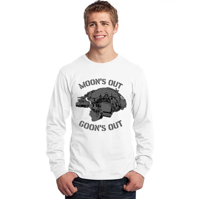 MOON'S OUT GOON'S OUT Skull Helmet NVGs Military 'S Tall Long Sleeve T-Shirt