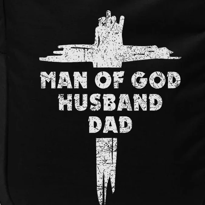 Man Of God Husband Dad Christian Faith Fathers Day Impact Tech Backpack