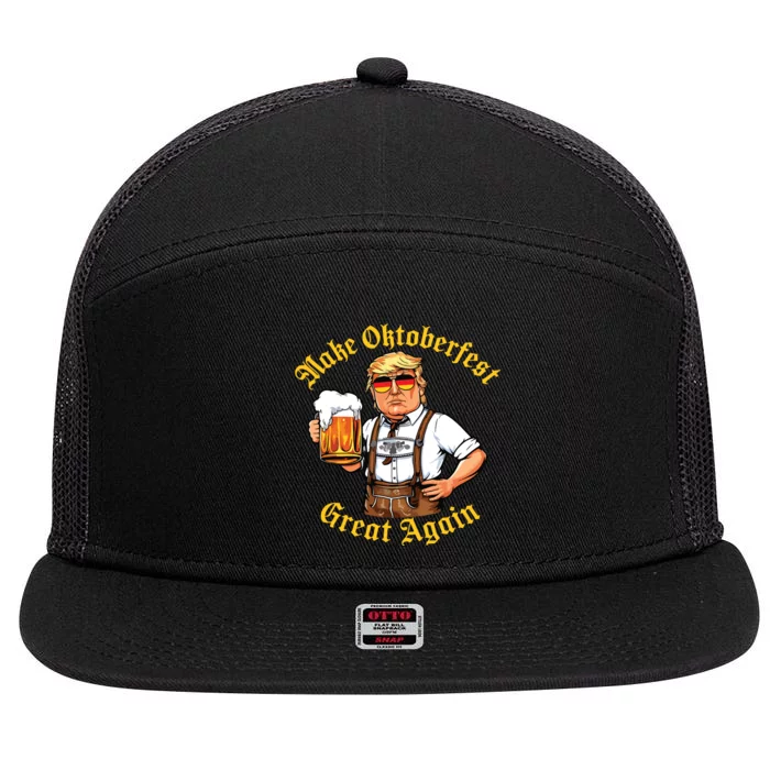 Make Oktoberfest Great Again Funny Trump Drink Beer Prost 7 Panel Mesh Trucker Snapback Hat