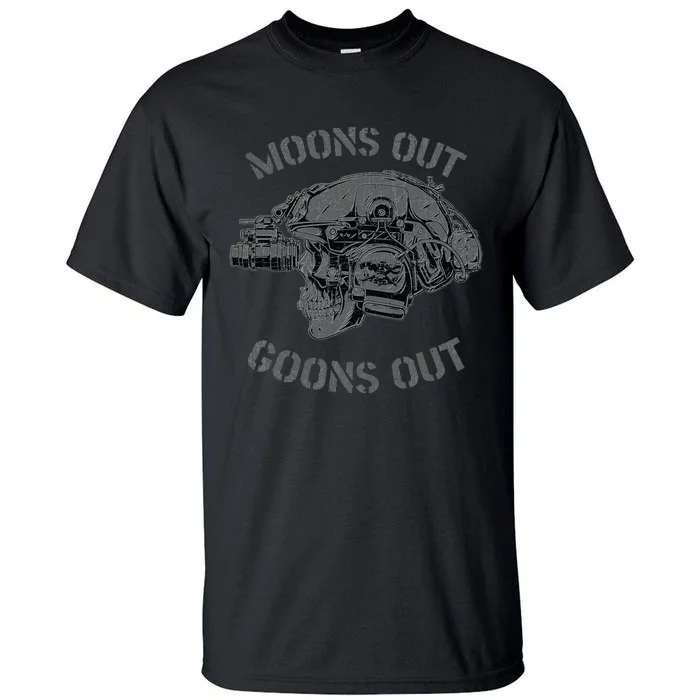 MoonS Out Goons Out Skull Helmet Nvgs Nsw Swcc Dbg Pin Tall T-Shirt