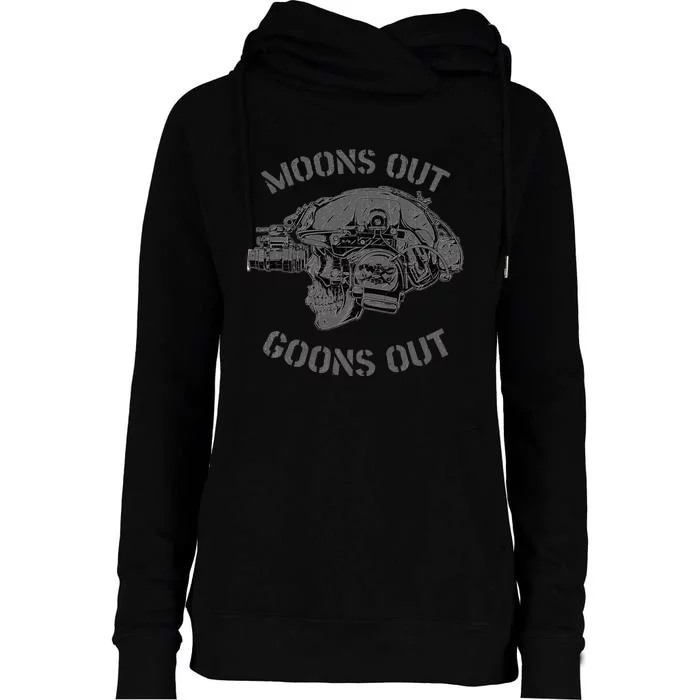 MoonS Out Goons Out Skull Helmet Nvgs Nsw Swcc Dbg Pin Womens Funnel Neck Pullover Hood