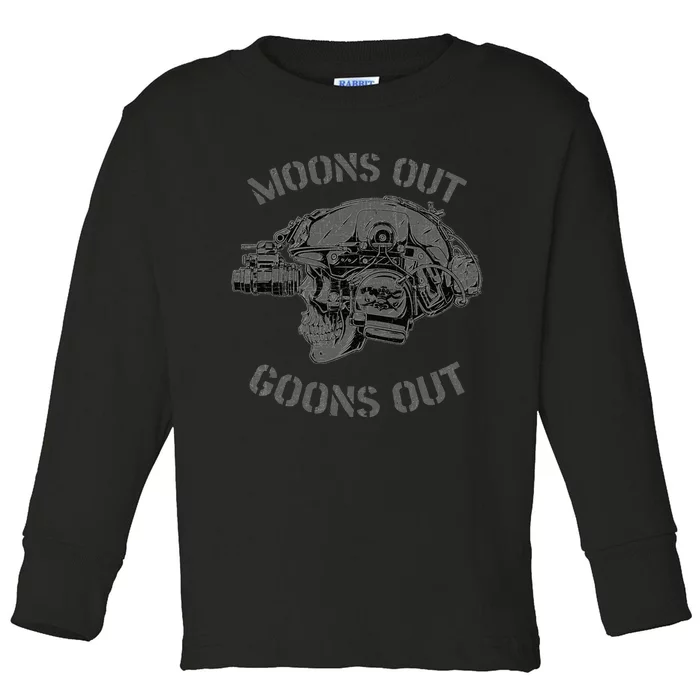 MoonS Out Goons Out Skull Helmet Nvgs Nsw Swcc Dbg Pin Toddler Long Sleeve Shirt