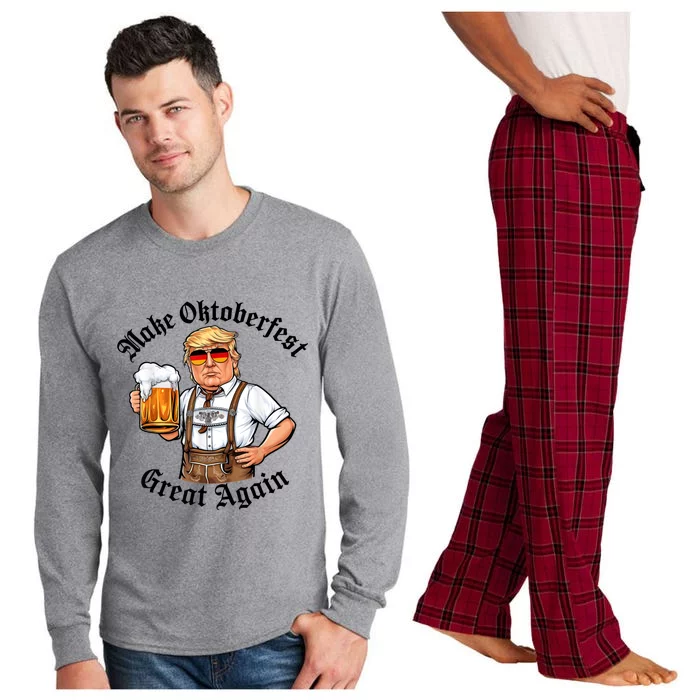 Make Oktoberfest Great Again Beerfest Wurstfest Funny Long Sleeve Pajama Set