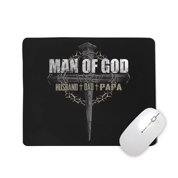 Man Of God Husband Dad Papa Christian Mousepad