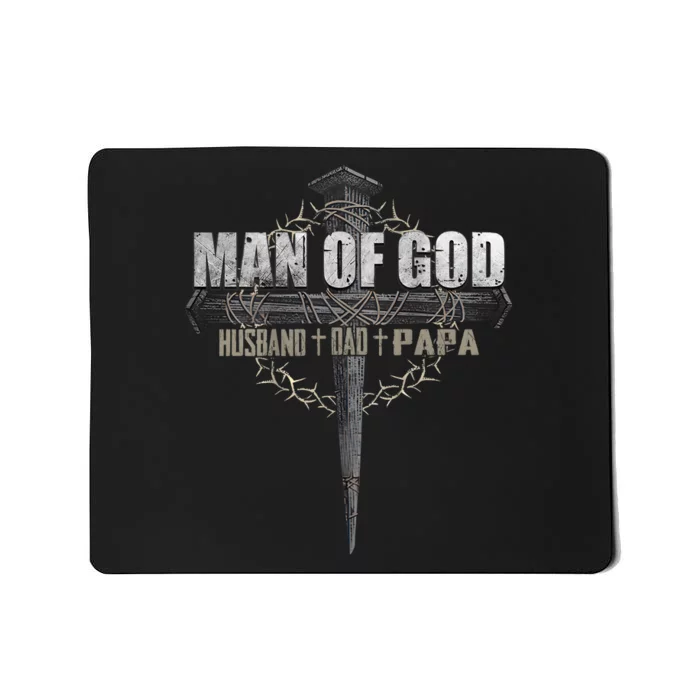 Man Of God Husband Dad Papa Christian Mousepad