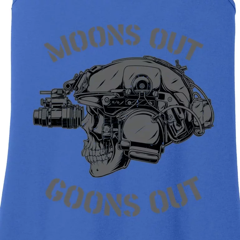 Moons Out Goons Out Skull Helmet Nvgs Military S Gift Ladies Essential Tank