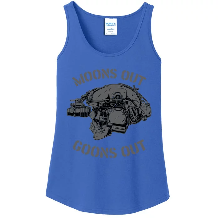 Moons Out Goons Out Skull Helmet Nvgs Military S Gift Ladies Essential Tank