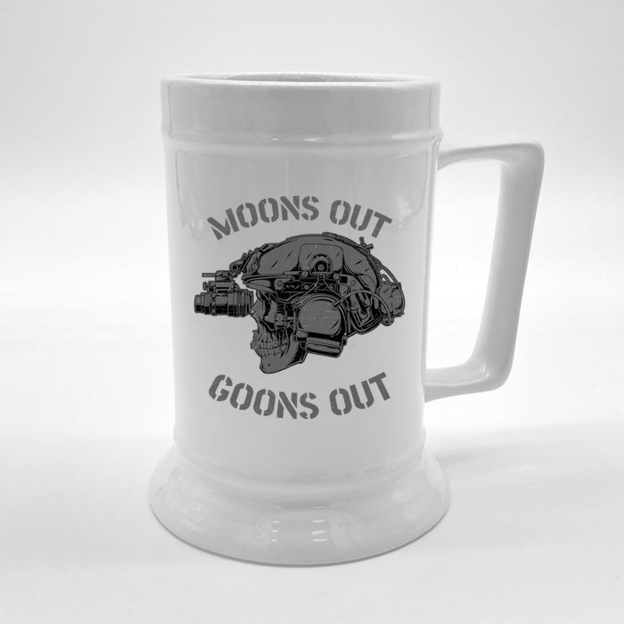 Moons Out Goons Out Skull Helmet Nvgs Military S Gift Front & Back Beer Stein