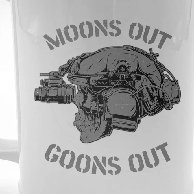 Moons Out Goons Out Skull Helmet Nvgs Military S Gift Front & Back Beer Stein