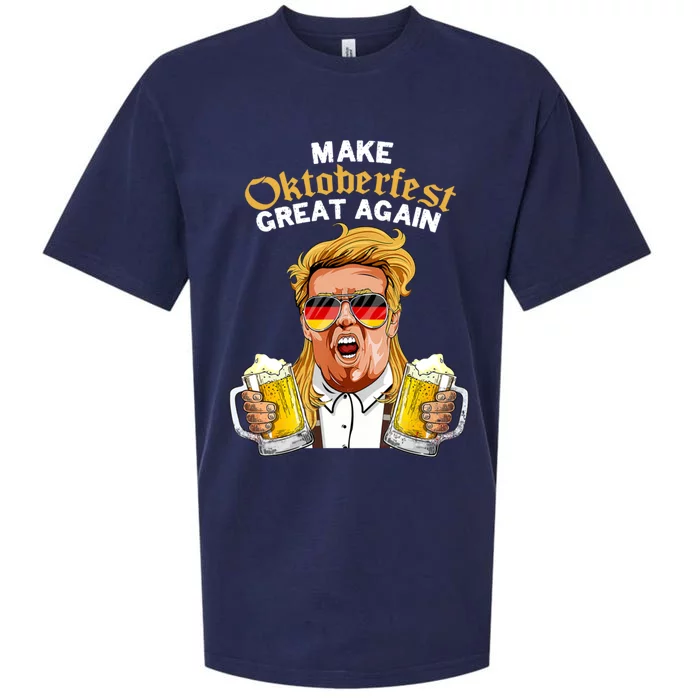 Make Oktoberfest Great Again Funny Trump Beer Mug Meaningful Gift Sueded Cloud Jersey T-Shirt