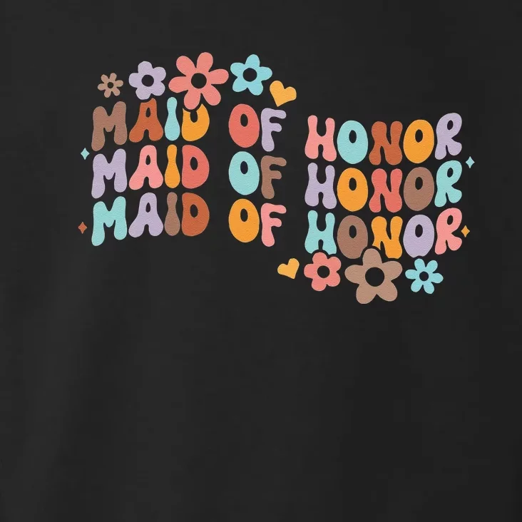 Maid Of Honor Bridesmaid Bridal Shower Groovy Bachelorette Toddler Hoodie