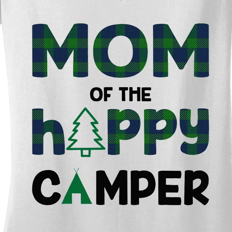 Mom of Happy Camper 1st Birthday Mom Women's V-Neck T-Shirt