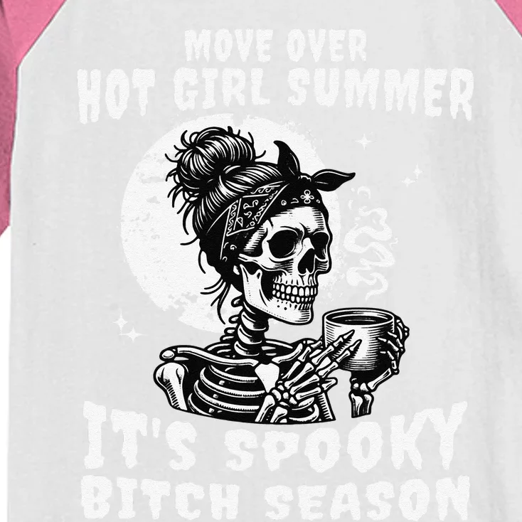 Move Over Hot Girl Summer Its Spooky Bitch Season Halloween Gift Kids Colorblock Raglan Jersey