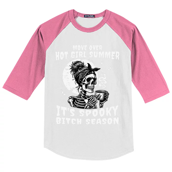 Move Over Hot Girl Summer Its Spooky Bitch Season Halloween Gift Kids Colorblock Raglan Jersey