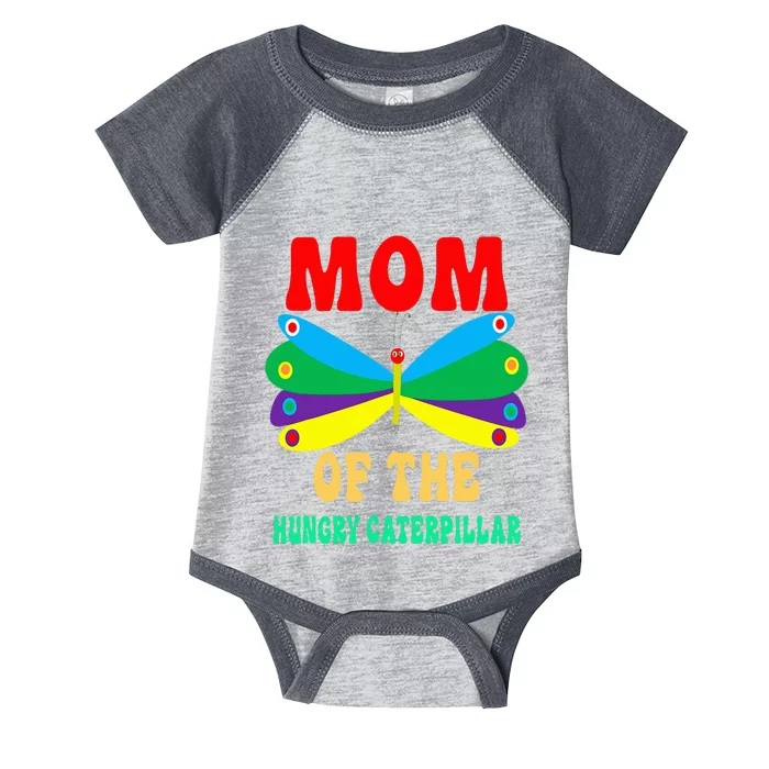 Mom Of Hungry Caterpillar Funny Cute Caterpillar Birthday Infant Baby Jersey Bodysuit