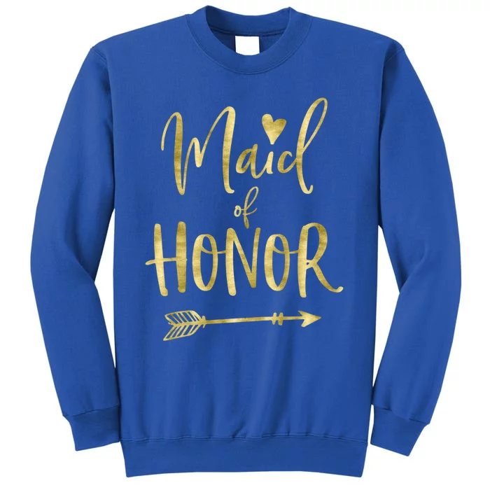 Maid Of Honor Gift With Dark Yellow Heart Sweatshirt