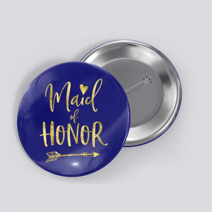 Maid Of Honor Gift With Dark Yellow Heart Button