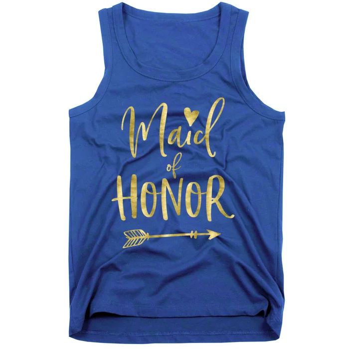 Maid Of Honor Gift With Dark Yellow Heart Tank Top