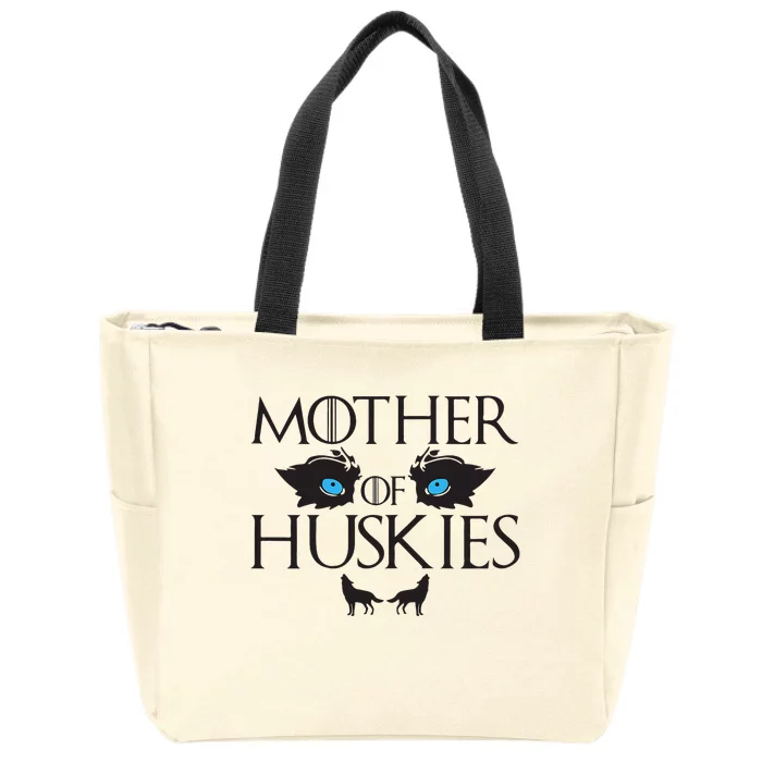 Mother of Huskies Siberian Husky Mom Zip Tote Bag