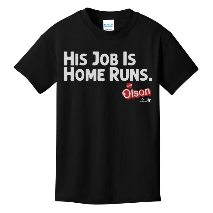 Matt Olson His Job Is Home Runs Kids T-Shirt