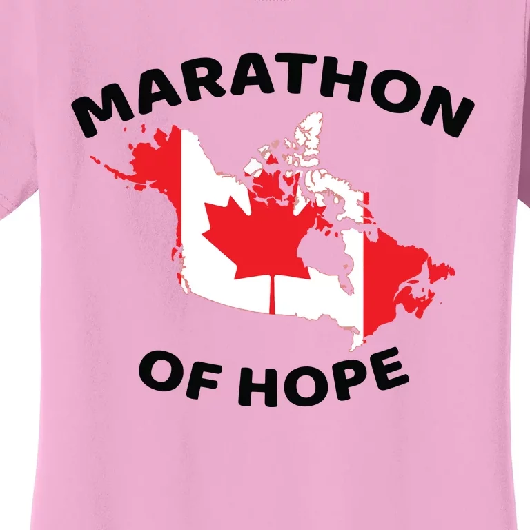 Marathon Of Hope Canada Flag Canadian Maple Leaf Women's T-Shirt