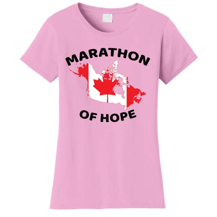 Marathon Of Hope Canada Flag Canadian Maple Leaf Women's T-Shirt