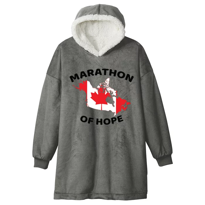 Marathon Of Hope Canada Flag Canadian Maple Leaf Hooded Wearable Blanket