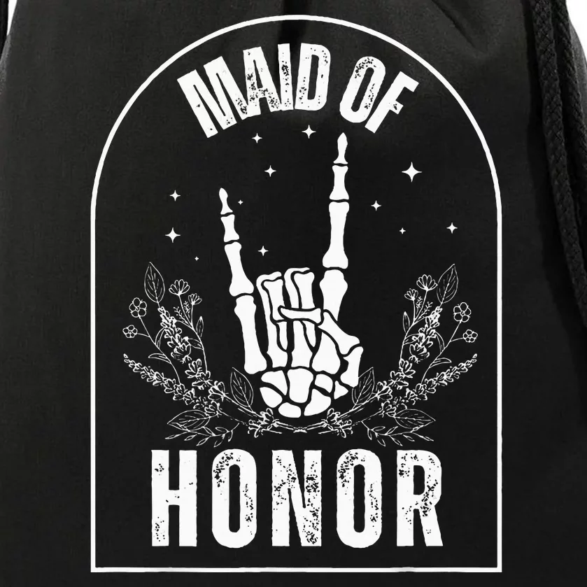 Maid Of Honor Wedding Brial Fun Rock Style Drawstring Bag